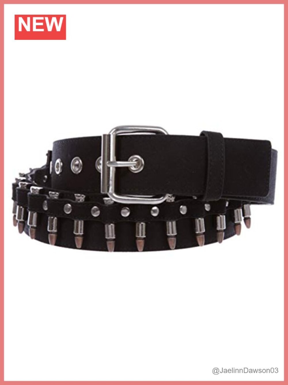 Canvas Studded Belt Snap On Buckle Punk Goth Cosplay